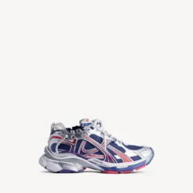 Herr-Runner-Sneakers i marinblått/rött/grått med färgövergång