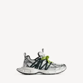 Herr-sneaker i storlek 3XL med korsade snören i grått/neongult