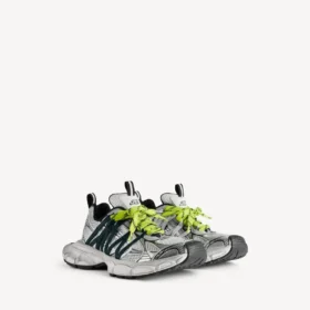 Herr-sneaker i storlek 3XL med korsade snören i grått/neongult