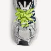 Herr-sneaker i storlek 3XL med korsade snören i grått/neongult Herr-sneaker i storlek 3XL med korsade snören i grått/neongult
