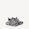 Herr-Sneakers i storlek 3XL med delat logo-mönster i vitt/marinblått/grått