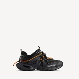 Herr-sneakers med snörning för löpning och terräng i svart/orange
