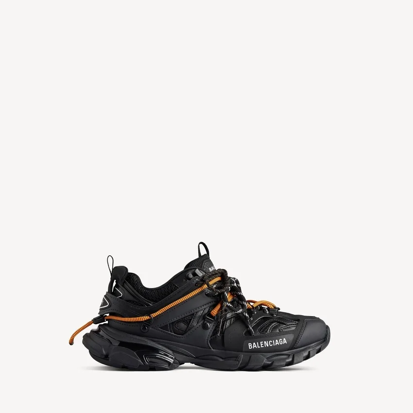 Herr-sneakers med snörning för löpning och terräng i svart/orange Herr-sneakers med snörning för löpning och terräng i svart/orange