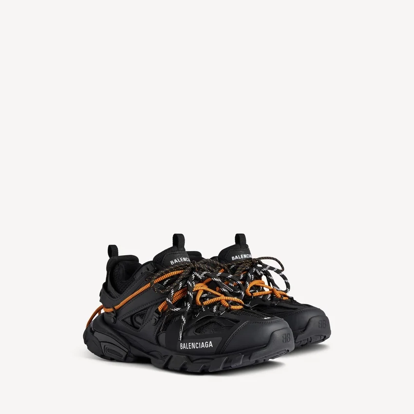 Herr-sneakers med snörning för löpning och terräng i svart/orange Herr-sneakers med snörning för löpning och terräng i svart/orange