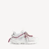 Dam-sneakers med snörning för löpning och terränglöpning i vitt/rött/grått/svart Dam-sneakers med snörning för löpning och terränglöpning i vitt/rött/grått/svart