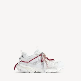 Dam-sneakers med snörning för löpning och terränglöpning i vitt/rött/grått/svart