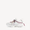 Dam-sneakers med snörning för löpning och terränglöpning i vitt/rött/grått/svart Dam-sneakers med snörning för löpning och terränglöpning i vitt/rött/grått/svart