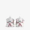 Dam-sneakers med snörning för löpning och terränglöpning i vitt/rött/grått/svart Dam-sneakers med snörning för löpning och terränglöpning i vitt/rött/grått/svart