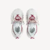 Dam-sneakers med snörning för löpning och terränglöpning i vitt/rött/grått/svart Dam-sneakers med snörning för löpning och terränglöpning i vitt/rött/grått/svart