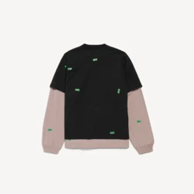 Herr-T-shirt 520 Stickers Hybrid Double i svart/grönt