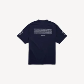 Herr-T-shirt i marinblått med WFP-motiv och medium passform
