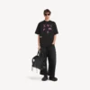 Herr-T-shirt i svart med i<3 u-passform i medium