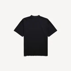 Herr-T-shirt i svart med ”Messy Spray”-motiv och medium passform