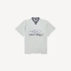 Herr-T-shirt med V-ringning i grått/vitt, modell 3b, oversized