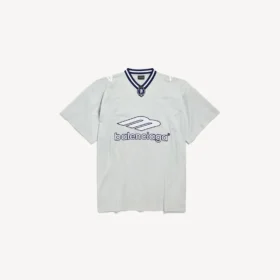 Herr-T-shirt med V-ringning i grått/vitt, modell 3b, oversized