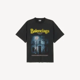 Herr-T-shirt ”The Address” i medium passform, tvättad svart