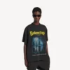 Herr-T-shirt ”The Address” i medium passform, tvättad svart