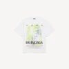 Herr-T-shirt ”The Window” i medium passform, vit