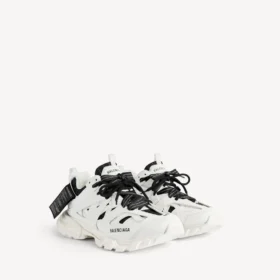 Herr-track-sneakers i vit tröjstil