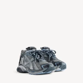 Herrrunner-sneaker i grå/marinblå/ljusblå