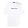 Herrtröja med Balenciaga-logotryck, mysig, kortärmad, vit 612966TIV549040