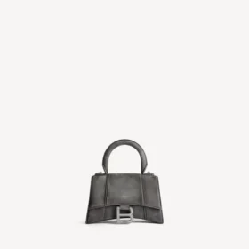 Hourglass handväska i timglasform, XS, i stormgrått
