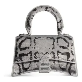 Hourglass Xs handväska med kedjebroderi ”Silver” 7204712AARN8110