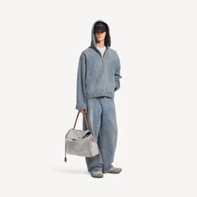 Huvjacka i mörkblå denim för herr