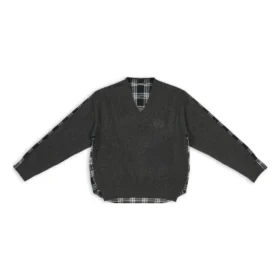 Hybrid-tröja med V-ringning ”Anthracite Black White” 704271T41301163