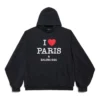 I Love Paris Balenciaga-luvtröja, stor passform ”Black Faded” 803265TRVM61041