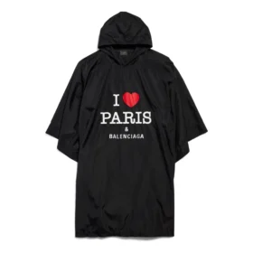I Love Paris Balenciaga-poncho ”Black” 812055TRO591000
