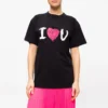 I Love U-tryck, kortärmad, svart 612965TJVL51070