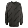 Intarsia-stickad tröja med logotyp ”Grey” 625970T31781262