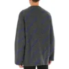 Intarsia-stickad tröja med logotyp ”Mörkgrå” 623283T15671035