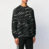 Jacquard-tröja med logotyp och rund hals ”Black” 555381T15241070