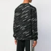 Jacquard-tröja med logotyp och rund hals ”Black” 555381T15241070