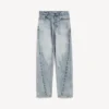 Jeans för dam med tvinnade sömmar i blekt ljusblått Jeans för dam med tvinnade sömmar i blekt ljusblått