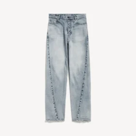 Jeans för dam med tvinnade sömmar i blekt ljusblått