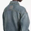 Kick-denimjacka för dam i smutsigt vintageblått