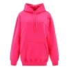 Klassisk luvtröja med logo i minimalistisk enfärgad design, rosa 570798THV775630