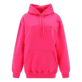 Klassisk luvtröja med logo i minimalistisk enfärgad design, rosa 570798THV775630