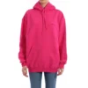Klassisk luvtröja med logo i minimalistisk enfärgad design, rosa 570798THV775630