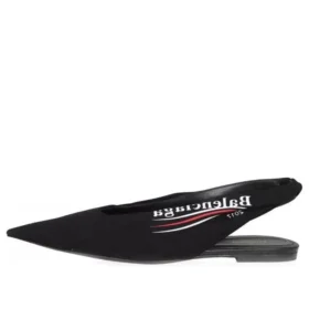 Knife Slingback Logo Print Casual Flats ”Svart” 500619W06001091