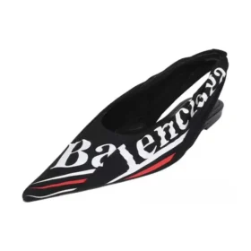 Knife Slingback Logo Print Casual Flats ”Svart” 500619W06001091