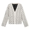Kofta med logo över hela plagget ”Chalky White Black” 736248T32339054