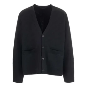 Kofta med ton-i-ton-logotyp över hela plagget ”Black” 720058T16611000
