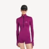Kort långärmad bodysuit för damer i techwear-stil i violett/orange Kort långärmad bodysuit för damer i techwear-stil i violett/orange