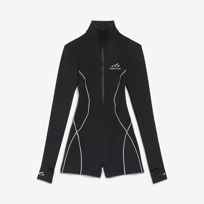 Kort långärmad bodysuit i svart för damer Kort långärmad bodysuit i svart för damer
