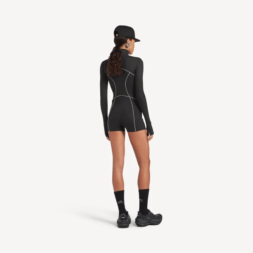 Kort långärmad bodysuit i svart för damer Kort långärmad bodysuit i svart för damer