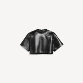Kort T-shirt för dam i svart